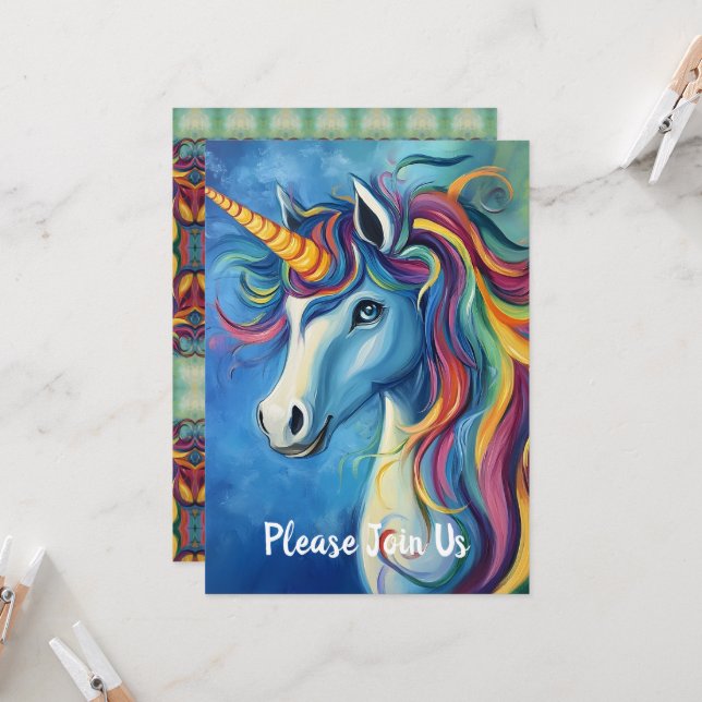 Unicorn Invitation (Front/Back In Situ)