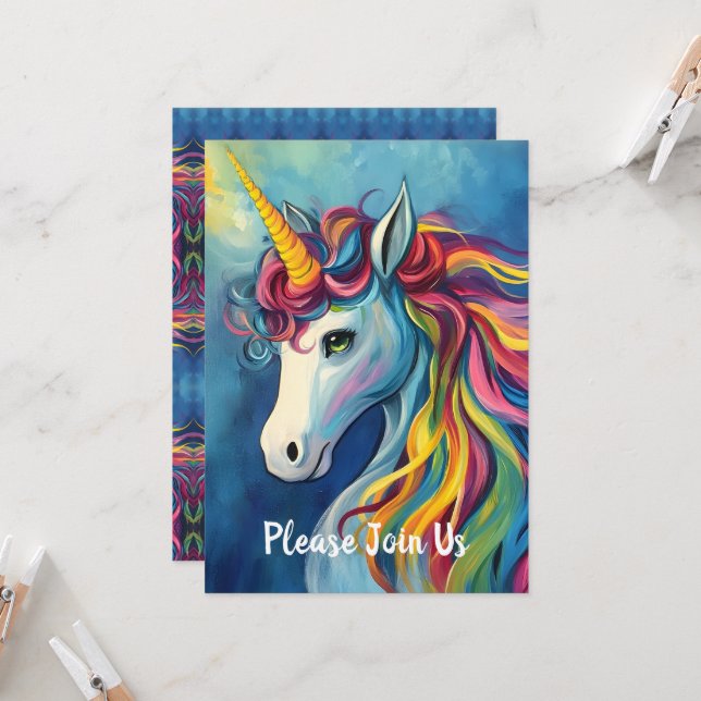 Unicorn Invitation (Front/Back In Situ)