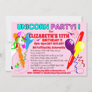 UNICORN invitation unicorns birthday party fun