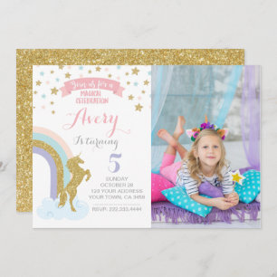 Unicorn Invitation with picture