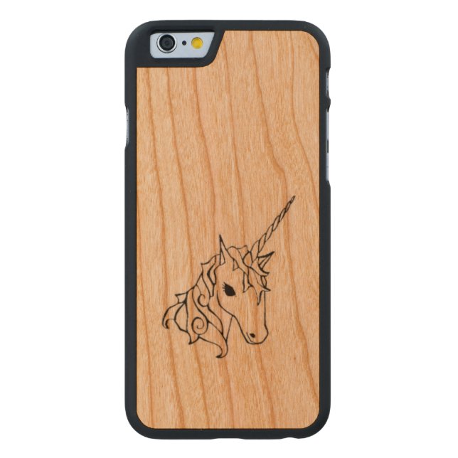 unicorn iphone6 case carved wood iPhone case (Back)