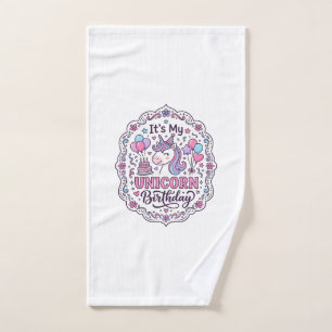 Unicorn It's My Unicorn Birthday Playful Shirt Gra Hand Towel