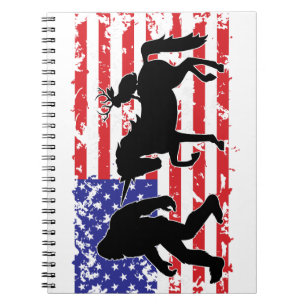 Unicorn, Jackalope, Bigfoot and the American Flag Notebook