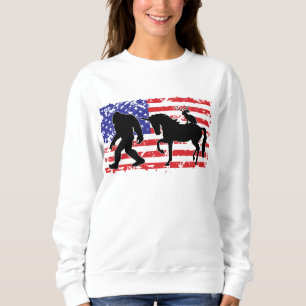Unicorn, Jackalope, Bigfoot and the American Flag Sweatshirt