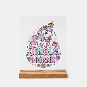 Unicorn Jingle Horns Charming Apparel Graphic_1 Acrylic Sign
