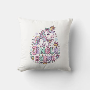 Unicorn Jingle Horns Charming Apparel Graphic_1 Cushion