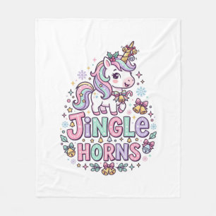 Unicorn Jingle Horns Charming Apparel Graphic_1 Fleece Blanket