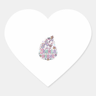Unicorn Jingle Horns Charming Apparel Graphic_1 Heart Sticker