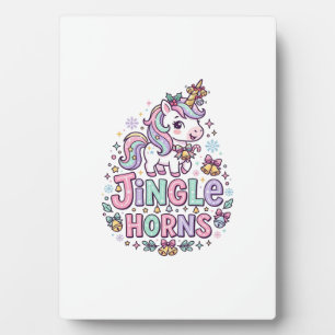Unicorn Jingle Horns Charming Apparel Graphic_1 Plaque