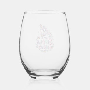 Unicorn Jingle Horns Charming Apparel Graphic_1 Stemless Wine Glass