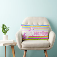 Unicorn jumping rainbow stripes custom name