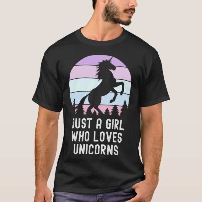 Unicorn  Just A Girl Who Loves Unicorns T-Shirt (Front)