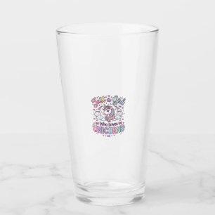 Unicorn Just a Girl Who Loves Unicorns White Backg Glass