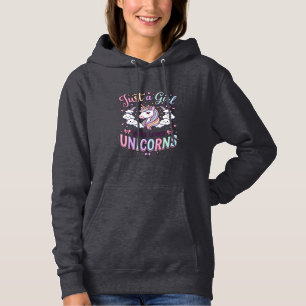 Unicorn Just a Girl Who Loves Unicorns White Backg Hoodie