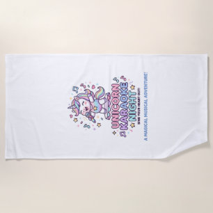 Unicorn Karaoke Night Bold Typography Product Grap Beach Towel