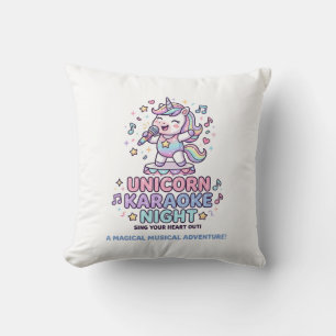 Unicorn Karaoke Night Bold Typography Product Grap Cushion
