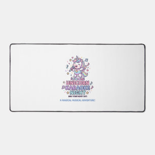 Unicorn Karaoke Night Bold Typography Product Grap Desk Mat