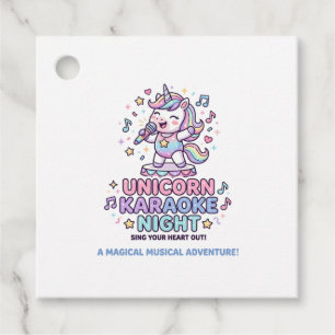 Unicorn Karaoke Night Bold Typography Product Grap Favour Tags