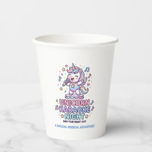 Unicorn Karaoke Night Bold Typography Product Grap Paper Cups