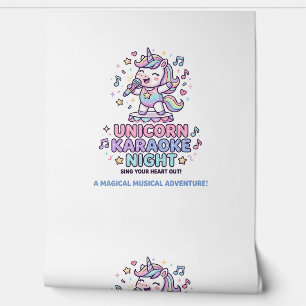 Unicorn Karaoke Night Bold Typography Product Grap Wallpaper