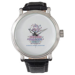 Unicorn Karaoke Night Bold Typography Product Grap Watch