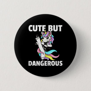 Unicorn Karate Gift Girl Taekwondo Jiu Jitsu Mma B 6 Cm Round Badge