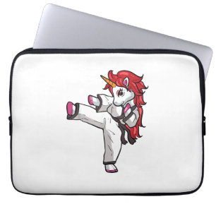 Unicorn Karate Girl Taekwondo Jiu Jitsu MMA BJJ T- Laptop Sleeve