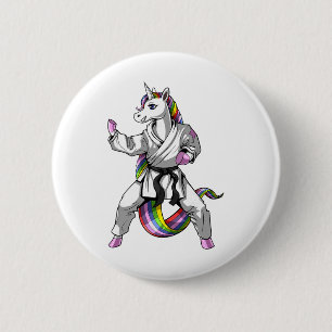 Unicorn Karate Ninja Martial Arts Judo Kickboxing  6 Cm Round Badge