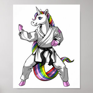 Unicorn Karate Ninja Martial Arts Judo Kickboxing Poster