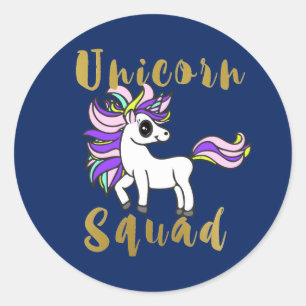 unicorn kawaii, Unicorn Squad, Colourful Pony Classic Round Sticker