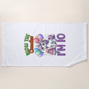 Unicorn Kids 10th Birthday Party Boy 10 Year Old B Beach Towel