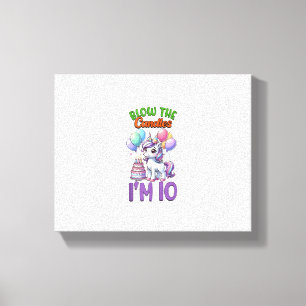 Unicorn Kids 10th Birthday Party Boy 10 Year Old B Canvas Print