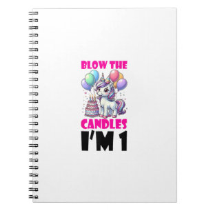Unicorn Kids 1st Birthday Party Boy 1 Year Old Bda Notebook
