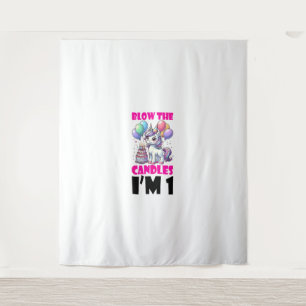 Unicorn Kids 1st Birthday Party Boy 1 Year Old Bda Tapestry