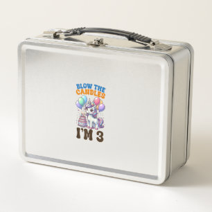 Unicorn Kids 3rd Birthday Party Boy 3 Year Old Bda Metal Lunch Box