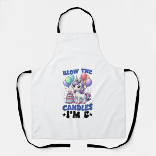 Unicorn Kids 5th Birthday Party Boy 5 Year Old Bda Apron