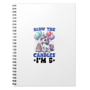 Unicorn Kids 5th Birthday Party Boy 5 Year Old Bda Notebook
