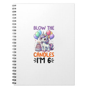 Unicorn Kids 6th Birthday Party Boy 6 Year Old Bda Notebook