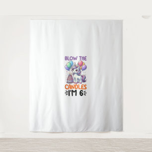Unicorn Kids 6th Birthday Party Boy 6 Year Old Bda Tapestry