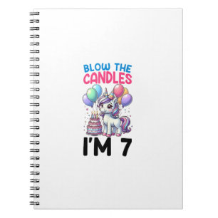 Unicorn Kids 7th Birthday Party Boy 7 Year Old Bda Notebook