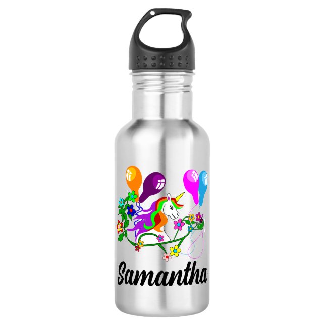 UNICORN kids birthday party  532 Ml Water Bottle (Front)