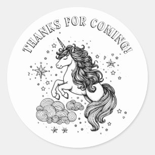 Unicorn Kids Birthday Party Personalised Colouring Classic Round Sticker