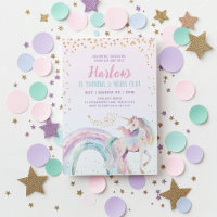 Unicorn Kids Pastel Rainbow Birthday