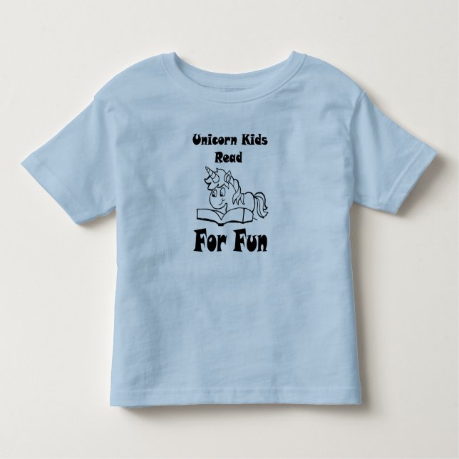 Unicorn Kids Read For Fun Black Logo Tee (Front)