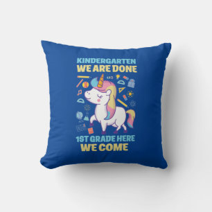 Unicorn Kindergarten Graduation Photo 1st Grade  Cushion