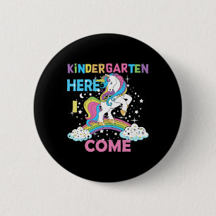 Unicorn Kindergarten Here I Come School Kindergart 6 Cm Round Badge