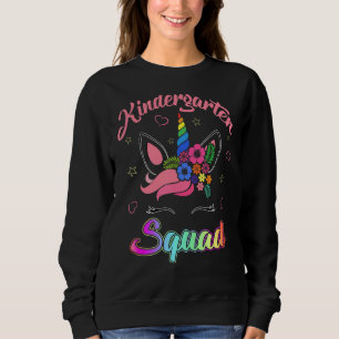 Unicorn Kindergarten Squad Teacher Student Back To Sweatshirt