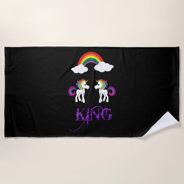 Unicorn King Beach Towel (Front)
