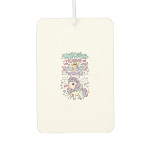 Unicorn Kisses and Rainbow Wishes Cute Pastel Grap Car Air Freshener