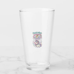 Unicorn Kisses and Rainbow Wishes Cute Pastel Grap Glass